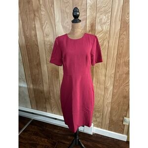 Trina‎ Turk Short Sleeve Sheath Dress Gold Back Zip Size 6